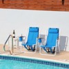 Sevobal Outdoor Portable Chairs 2PCS Reclining Beach Chair Set with Cup Holder and Headrest for Lawn Patio Deck Garden, Dark Blue, 23"*21.7"*31.5" - 2 of 4