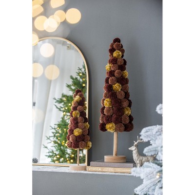 YOOCOZZ Unique Christmas Ornaments Decoration - Eye-catching DecorativeTall Plush Christmas Tree Table Decor, Coffee/Multicolored