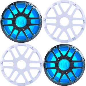 Memphis Audio MM1224 Marine Subwoofers with RGB LEDs and MXA12GW White Grills - 1 of 4