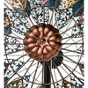 Wind & Weather Metal Wind Spinner with Patina-Like Blue, Golden and Bronze-Colored Leaves with Intricate Filigree Cutouts - 4 of 4
