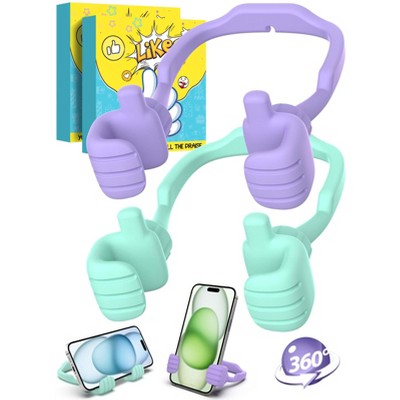 CALDEVER 1 pcs Cell Phone Holder in Black, Thumbs up Lazy Phone Stand Holder, Funny Gadgets Stocking Stuffer - Christmas Gifts  for Men Women Adults