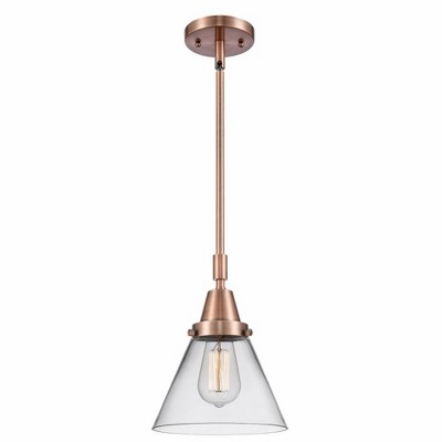 Cone - 1 Light Stem Hung Mini Pendant In Industrial Style-11.13 Inches Tall and 8 Inches Wide