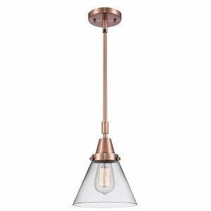 Cone - 1 Light Stem Hung Mini Pendant In Industrial Style-11.13 Inches Tall and 8 Inches Wide - 1 of 1