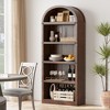 Bookcase 5 Shelf Arched Bookshelf 71.65in Tall Bookcase Farmhouse Display Storage Rack Wooden Bookshelves for Home Office, Living Room - 4 of 4