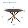 47" Round Wood Dining Table Rustic Style Crossed Pedestal Base Ideal for Kitchen Coffee-Morden Fort - 3 of 4