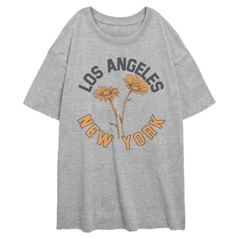 Junior's Lost Gods Los Angeles New York Daisies Oversized T-Shirt - image 1 of 2