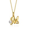 Personalized 14K Gold Plated Initial Pearl Pendant Necklace for all ages: A Charming gold Elegant Keepsake Gift - 3 of 3