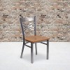 Emma and Oliver Clear Coated "X" Back Metal Restaurant Dining Chair - 2 of 4