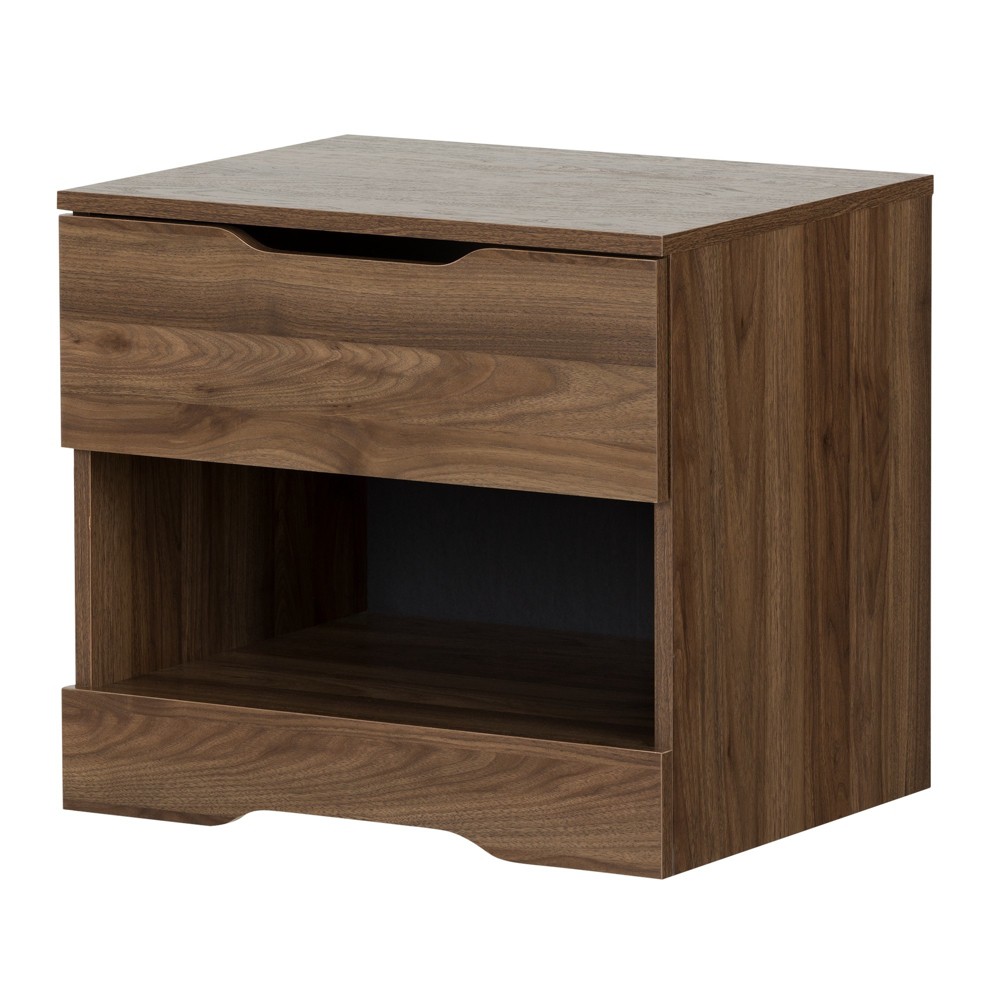 Photos - Storage Сabinet Holland 1 Drawer Nightstand Natural Walnut - South Shore