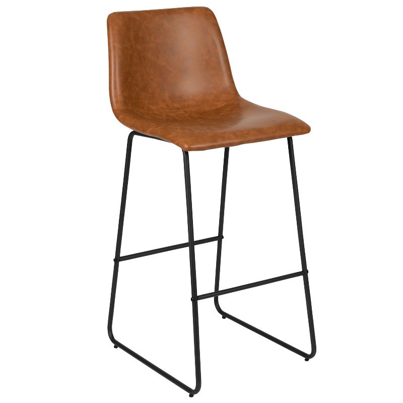 Emma and Oliver Set of 2 Kitchen Bar Height Stool - 30 Inch LeatherSoft Barstool, 4 of 17