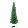 HOMCOM 7 FT Artificial Pencil Christmas Tree, Slim Xmas Tree with 499 Realistic Branch Tips and Plastic Stand, Light Green - 4 of 4