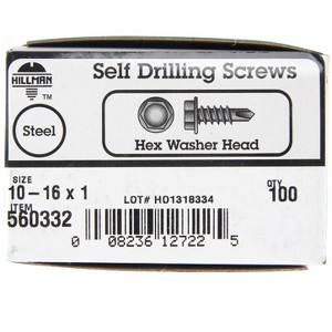 Hillman No. 10 X 1 in. L Hex Washer Head Sheet Metal Screws 100 pk - 1 of 1