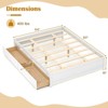 Costway Full/Queen Size Wooden Platform Bed with 2 Rolling Storage Drawers Wood Slat Support Natural/White - 2 of 4