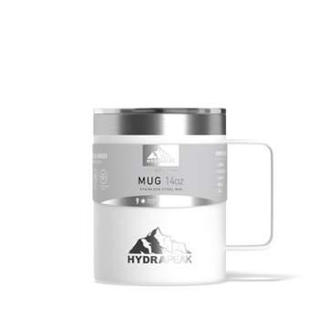 Hydrapeak 14oz Insulated Stainless Steel Coffee Mug Double Walled Travel Cup With Sliding Spill-proof Lid 3 Hours Hot 9 Hours Cold