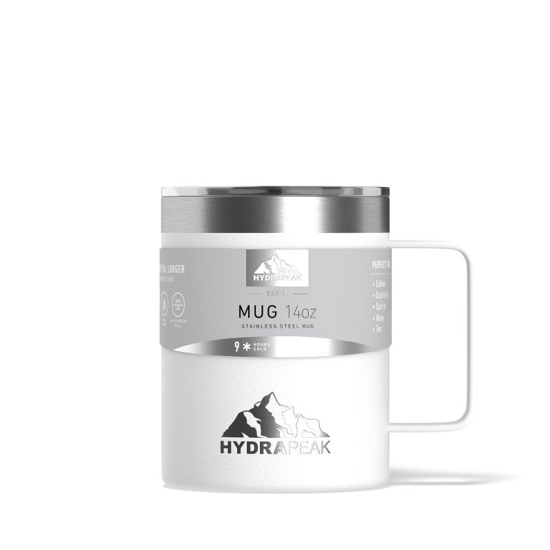 Hydrapeak 14oz Insulated Stainless Steel Coffee Mug Double Walled Travel Cup With Sliding Spill-proof Lid 3 Hours Hot 9 Hours Cold, 1 of 7