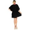 LA LEELA Women's Beachwear Swimsuit Coverups for Women Summer Swim Beach Dress Cover Ups for Women Bathing Suit Mini Shirt XL-XXL Black,Zig Zag - image 4 of 4