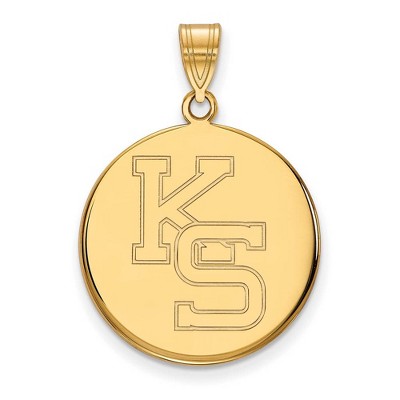 Black Bow Jewelry 10k Yellow Gold Kansas State Wildcats NCAA Large Pendant