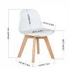 FurnitureR Small Desk Chair Plastic Mid-Back, Drawing Play Chairs Armless for Toddlers Children Kids, Wooden Legs, Set of 2, White - 4 of 4