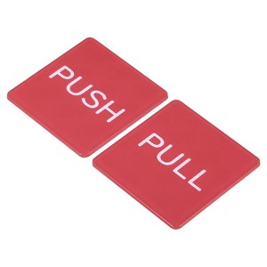 Unique Bargains Square Self-Adhesive Store Business Push Pull Door Sign 2 Pcs - 1 of 4