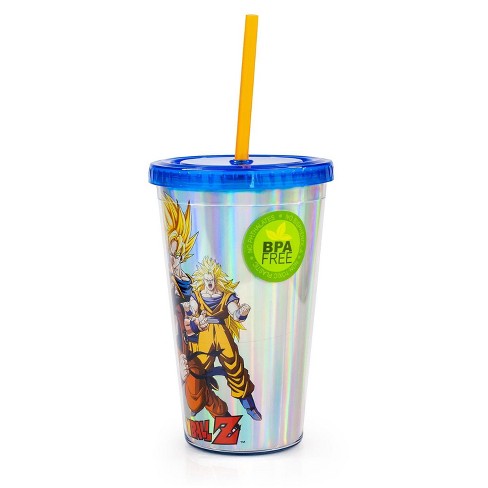 Just Funky Dragon Ball Z Collectibles Holographic Travel Cup With Straw 16 Oz Target
