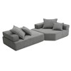 YOOCOZZ Boucle 4-seat Oversized Foam-Filled Floor Couch Set,Convertible Compressed Modular Sectional Sofa-Gray - 3 of 4