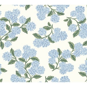 Rifle Paper Co. Hydrangea Blue/White Peel and Stick Wallpaper - 1 of 4