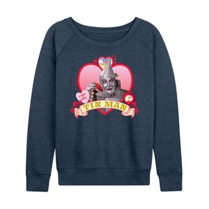 Women's - Wizard of Oz - Heart Tin Man Lightweight French Terry Slouchy - 1 of 4