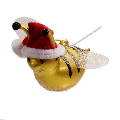 Italian Ornaments 3.0" Yellow Santa  Bee W/ Wings Ornament Italian Honey  -  Tree Ornaments