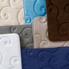 2 pc Memory Foam Bath Mat Set by Hastings Home -Coral Fleece Embossed Pattern - White - 4 of 4
