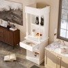FUFU&GAGA White Tall Storage Display Cabinet,Ornate Spindle Column with Drawer/Shelves,Home Multi-Layer Cabinet for Kitchen,Coffee Bar & Dining Room - 2 of 4