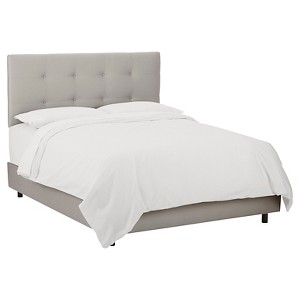 Dolce Faux Silk Upholstered Bed - Shantung Silver - California King - Skyline Furniture