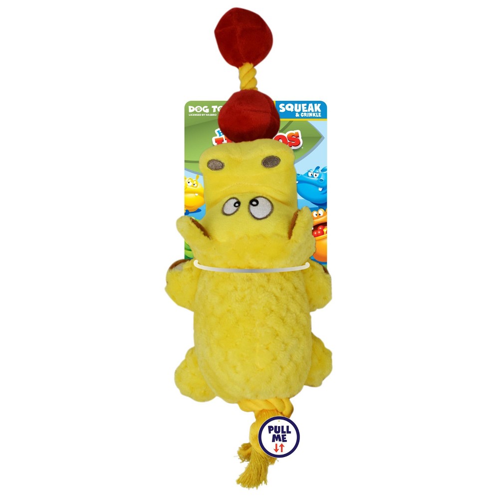Photos - Dog Toy Hasbro Hippo Squeak Rope  - Yellow/Red 