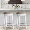 SKRAN 26" 360°Swivel Wooden Bar Stool,Fabric Upholstered Counter Height Barstool Classic American Traditional Design for Kitchen & Dining Room - 4 of 4