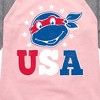 Girls' - Teenage Mutant Ninja Turtles - USA Raphael Shirt Tail Raglan Graphic T-shirt - 2 of 4