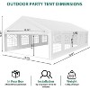 Heavy Duty Outdoor Party Tent w/ Removable Sidewalls, Large White Wedding/Event Canopy w/ Steel Frame - 3 of 4
