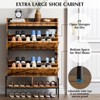 Shoe Cabinet with 2 Flip Drawers, Open Storage Shelf, Hidden Shoe Organizer Cabinet with Adjustable Support and Metal Knobs - 3 of 4