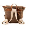 THE DUST COMPANY Leather Backpack In Waxed Cotton Made in USA Brown - 4 of 4