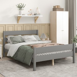 Wood Platform Bed with Headboard and Footboard RE-ModernLuxe - 1 of 4