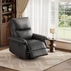 Swivel Rocking Recliner Chair, Manual Leather Recliner Glider with Lumbar Support & Padded Armrest, Comfortable Rocker Nursery Sofa for Living Room - 4 of 4