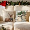 Christmas Pillow Covers 18x18 inch Set of 4, Holiday Winter Outdoor Vintage Snowflake Xmas Snowman Neutral - 4 of 4