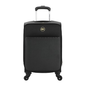 Anne Klein Black 20" Pebble PU Softside Whipstitch Adult Rolling Luggage - 1 of 4