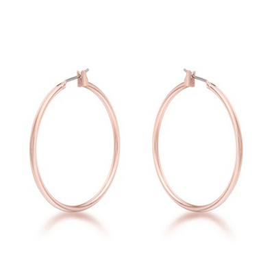 ShineHigh Rosegold Hoop Earrings for Women – Classic Lightweight Hoops in 30mm and 37mm Sizes with Polished Finish for Everyday and Evening Wear