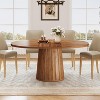 Tribesigns Oval Dining Table for 6 People, 55.11-Inch Farmhouse Kitchen Dinner Table with Cylindrical Pedestal - 3 of 4