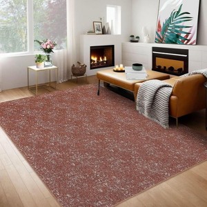 Solid Contemporary Washable Rug - Stain Resistant Non-Slip Low Pile Farmhouse Rug for Bedroom, Nursery, Dining Room Office - 1 of 4