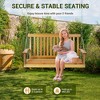 Wooden Swing Bench, Heavy Duty Outdoor Hanging Swing Chair with Adjustable Chains & Ergonomic Back, 440LBS Capacity for Patio, Courtyard, Garden - 4 of 4