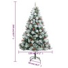 vidaXL 82.7" Artificial Hinged Christmas Tree with Cones and Berries - Economy Friendly Green and White - image 4 of 4