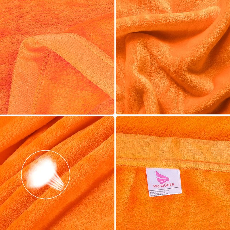 PiccoCasa Solid Print Microfiber Lightweight Plush Soft Bed Blanket 1 Pc, 3 of 6