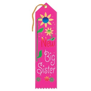 Beistle New Big Sister Award Ribbon, 2" x 8", (6/Pkg) Multicolored - 1 of 4