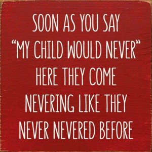 Slickblue Funny Parenting Quote Wood Wall Sign – Rustic 7x7 Home Decor for Moms and Dads, Multiple Color Options - 1 of 3