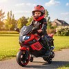 Costway 6V Kids Motorcycle with Music, Horn, Detachable Training Wheels & LED Headlights Pink/Red/Navy/White - 2 of 4